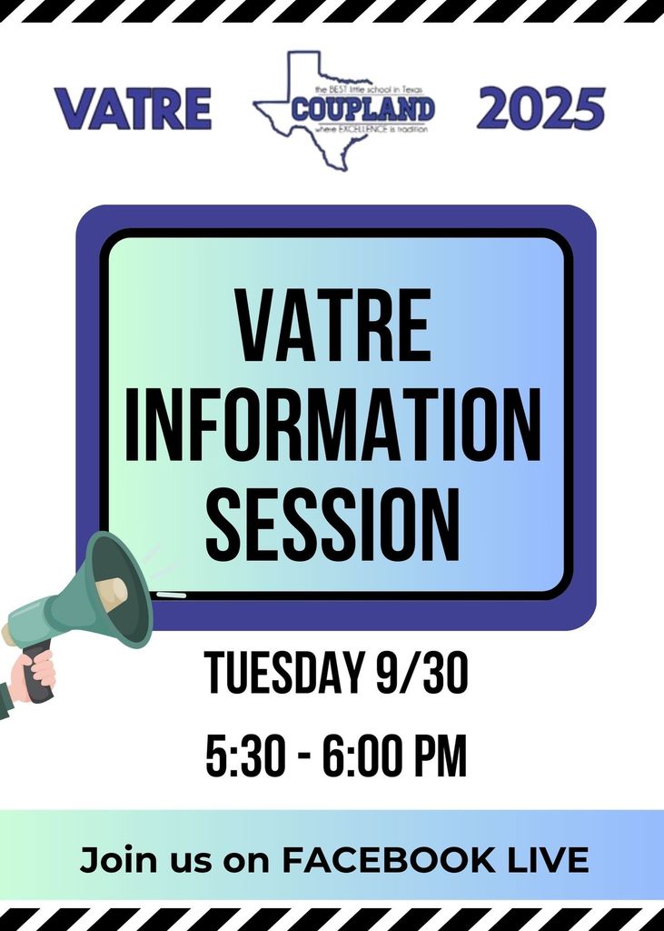 Join us for a VATRE Information Session on Tuesday September 30 from 5:30 - 6 PM.