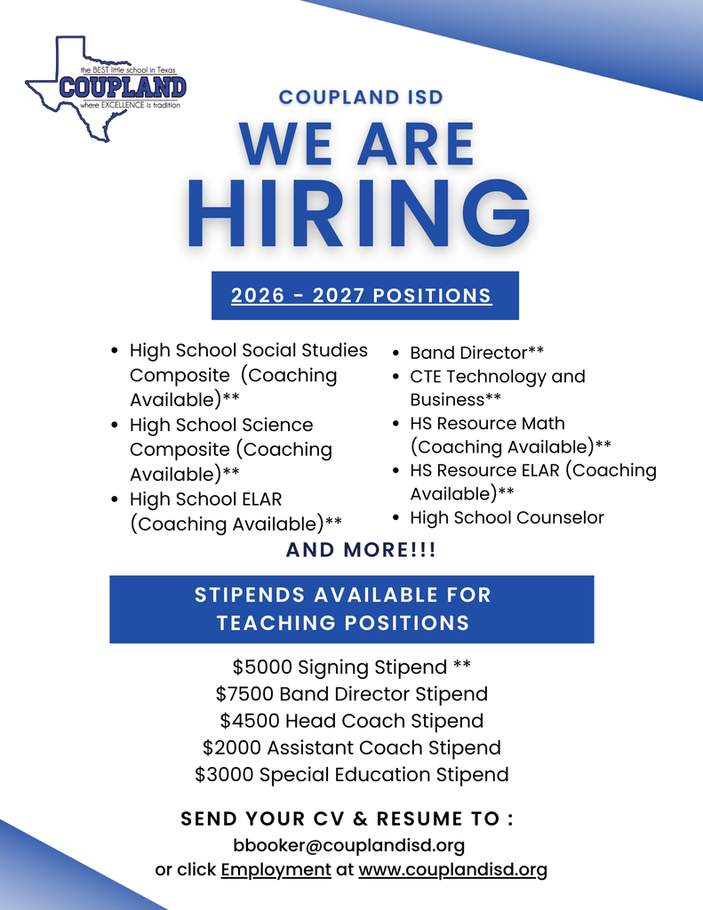 Now hiring for various positions - multiple stipends available