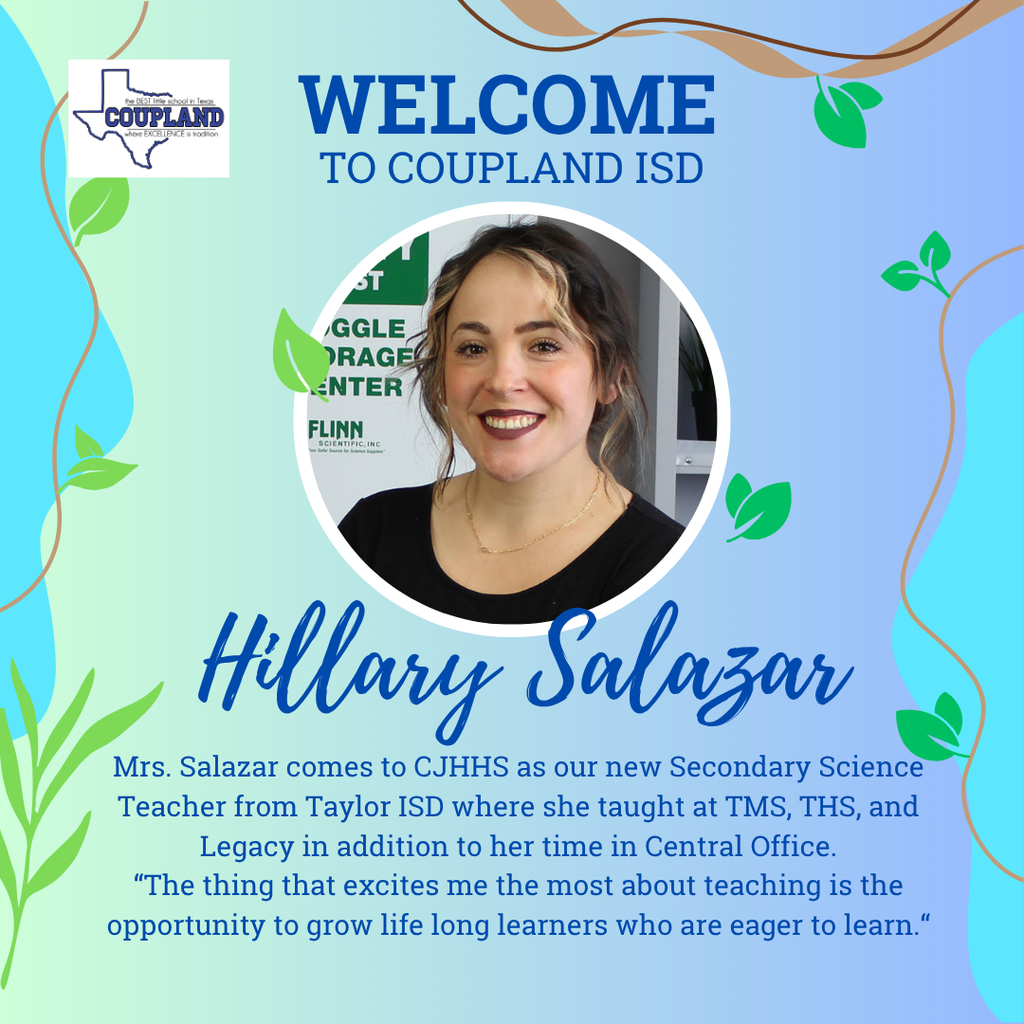 Welcome Mrs. Salazar!
