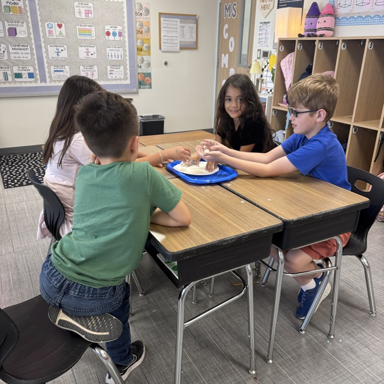 We made oobleck this week during our states of matter unit!