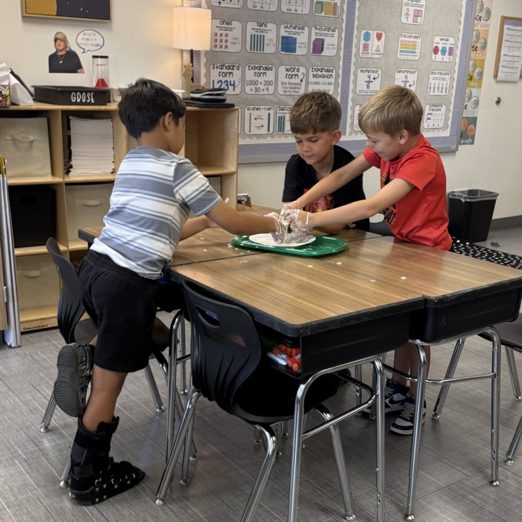 We made oobleck this week during our states of matter unit!
