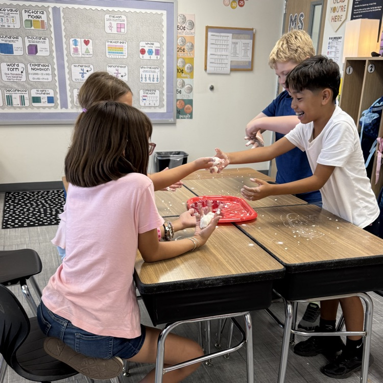 We made oobleck this week during our states of matter unit!