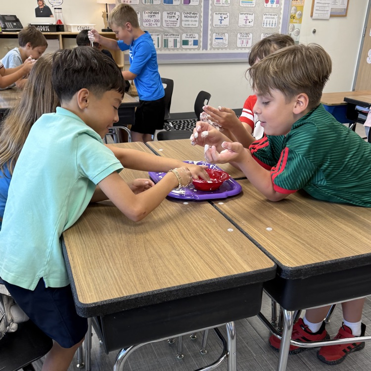 We made oobleck this week during our states of matter unit!
