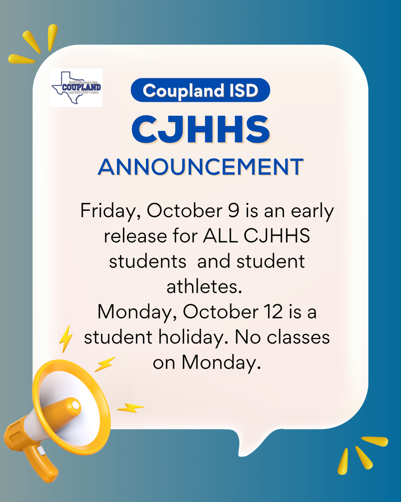 Early Release 10/9 and Student Holiday 10/12