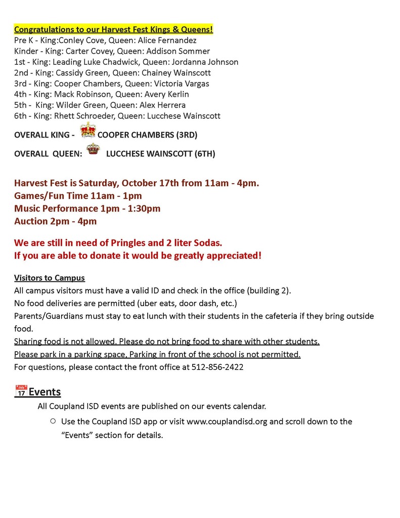 Elementary Newsletter page 1