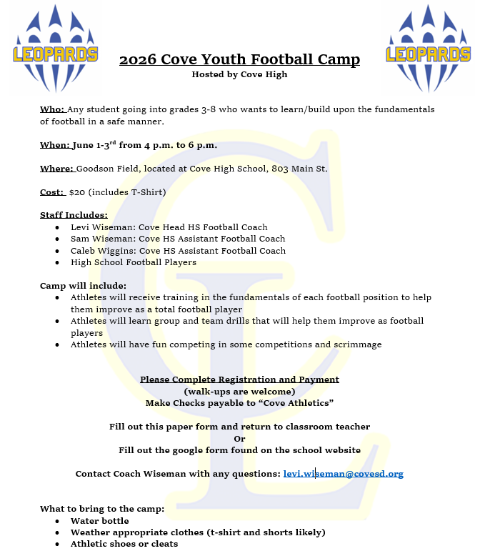 youth football camp 26