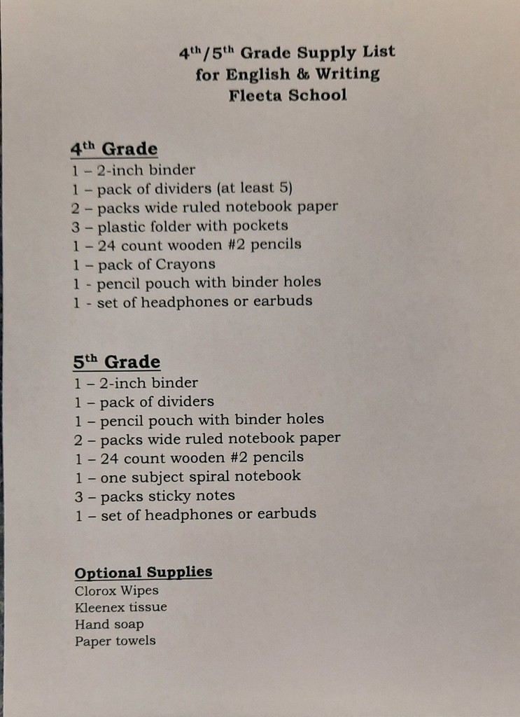 Supply List