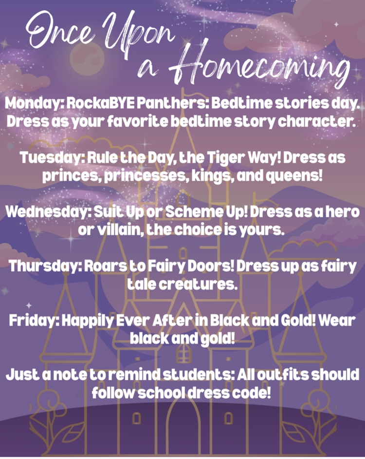 Homecoming dress days information for Homecoming next week. 
