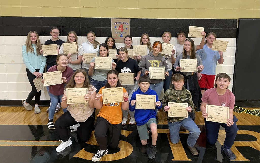 Students who made 4's on the ACAP.