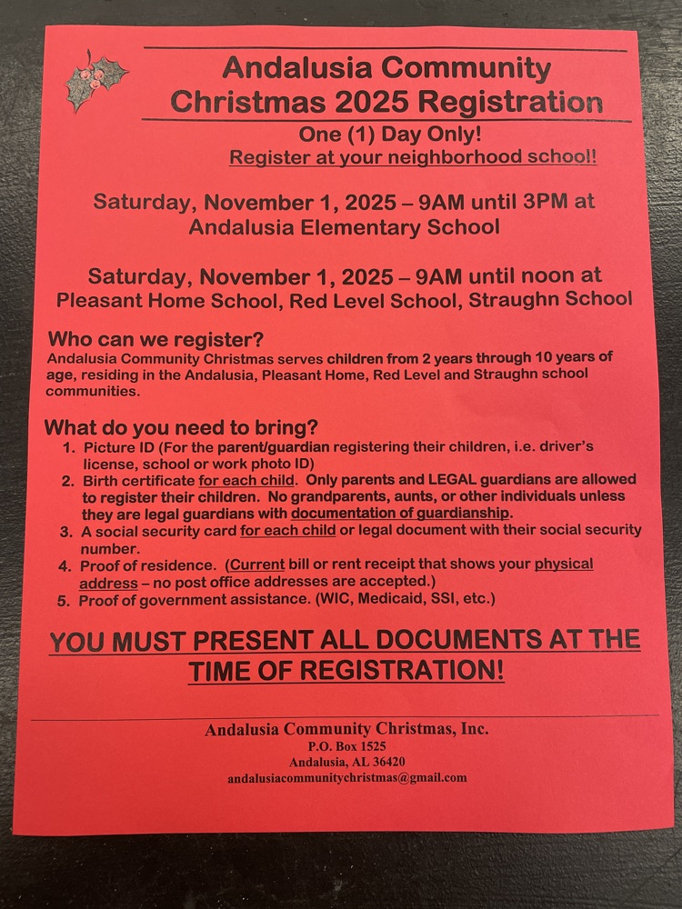 Andalusia Community Christmas Registration