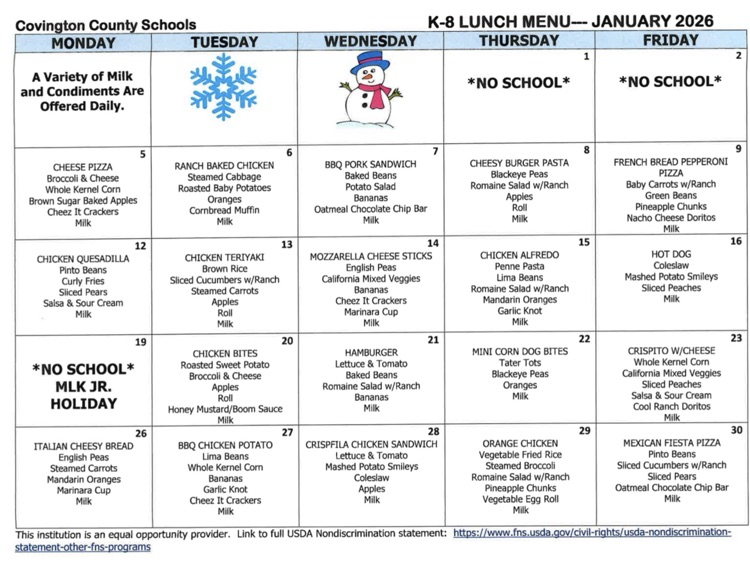 lunch menu