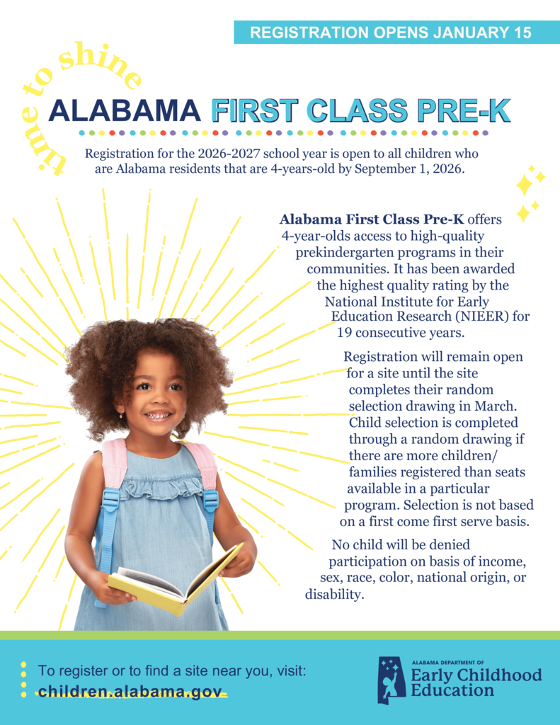 Alabama First Class Pre K Info
