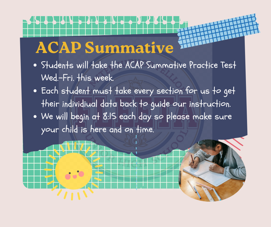 ACAP Summative Reminder