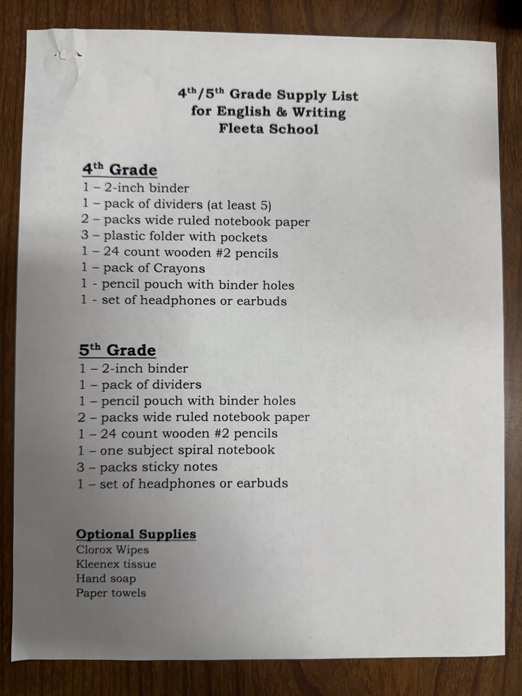 supply list