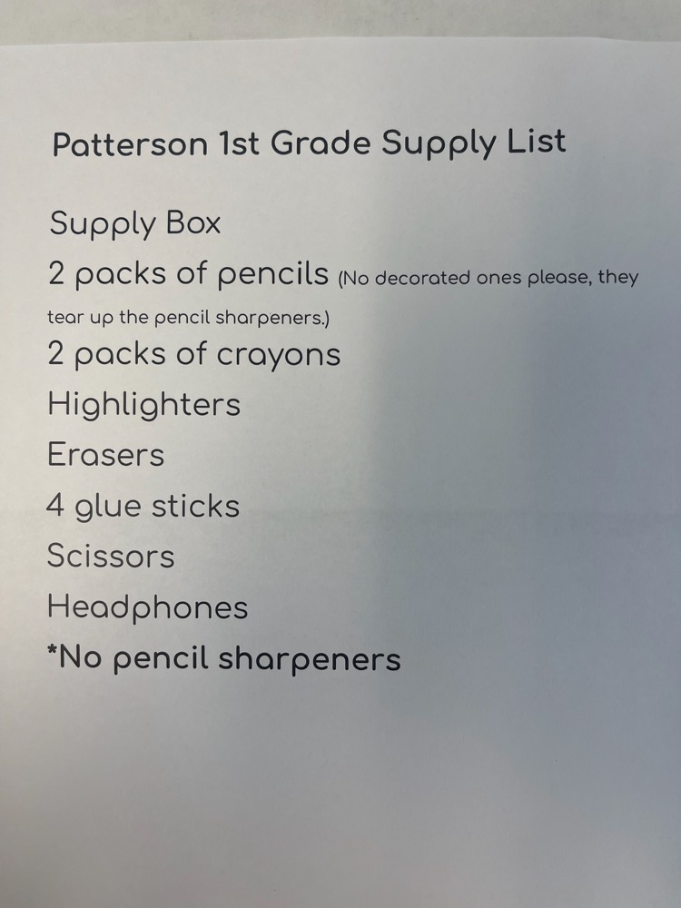 supply list