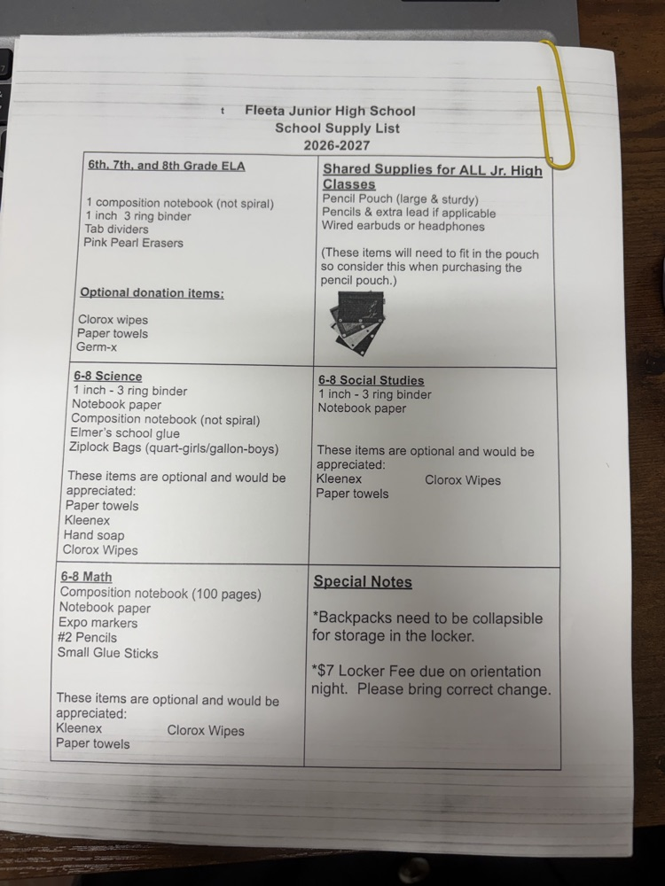 supply list