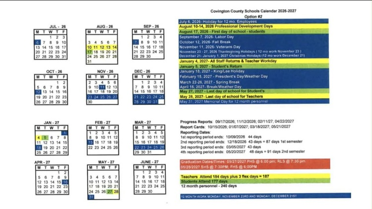 school calendar