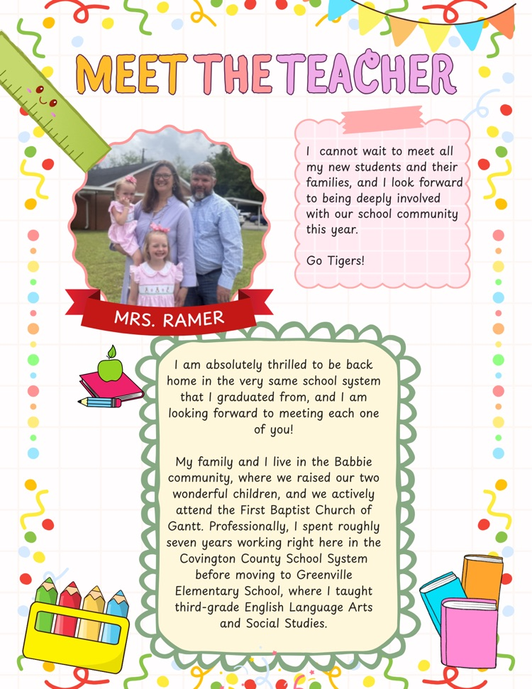 Mrs. Ramer, 3rd Grade Teacher