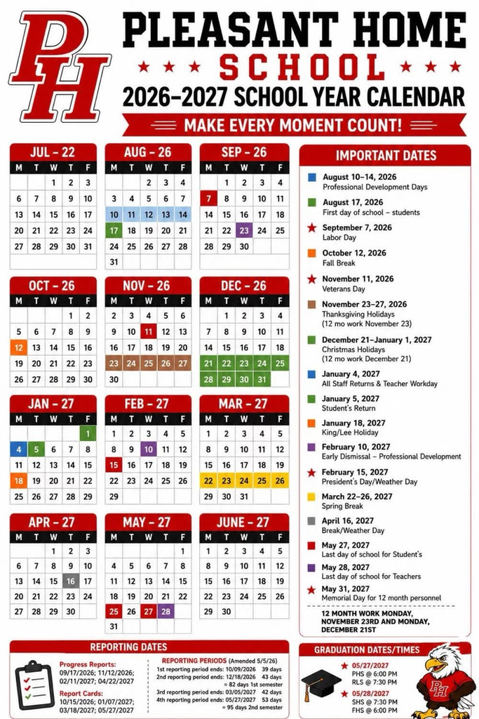 PHS School Calendar