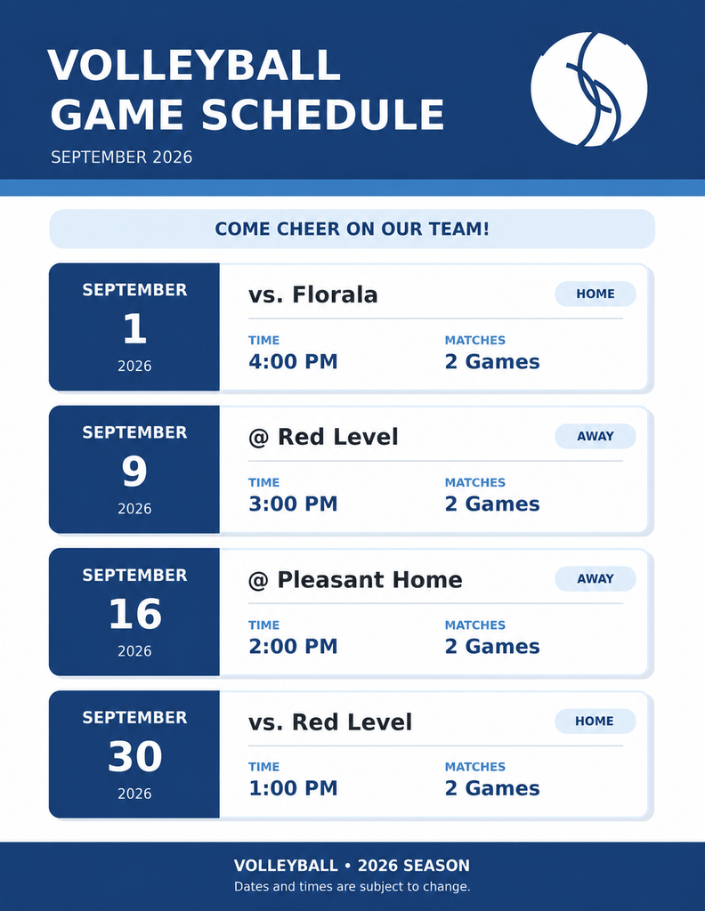 volleyball schedule