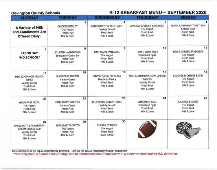 breakfast menu