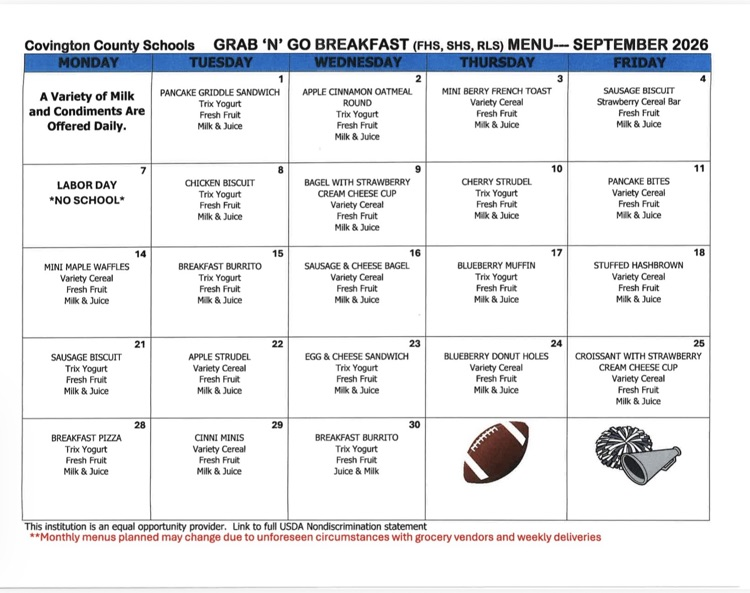 breakfast menu 