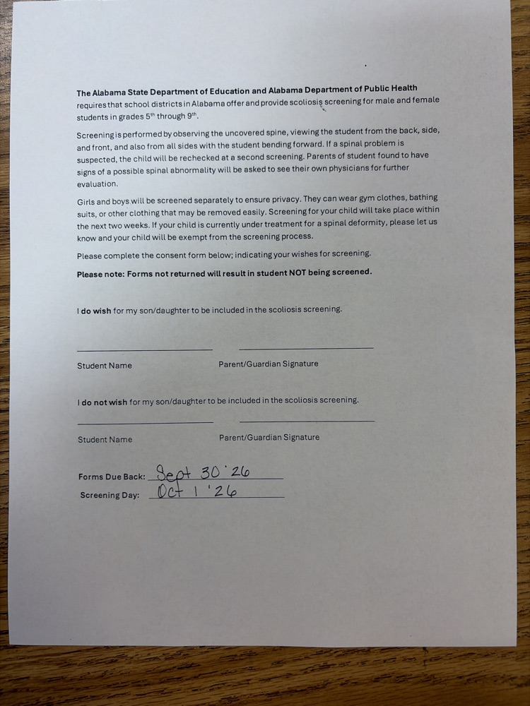 scoliosis screening form