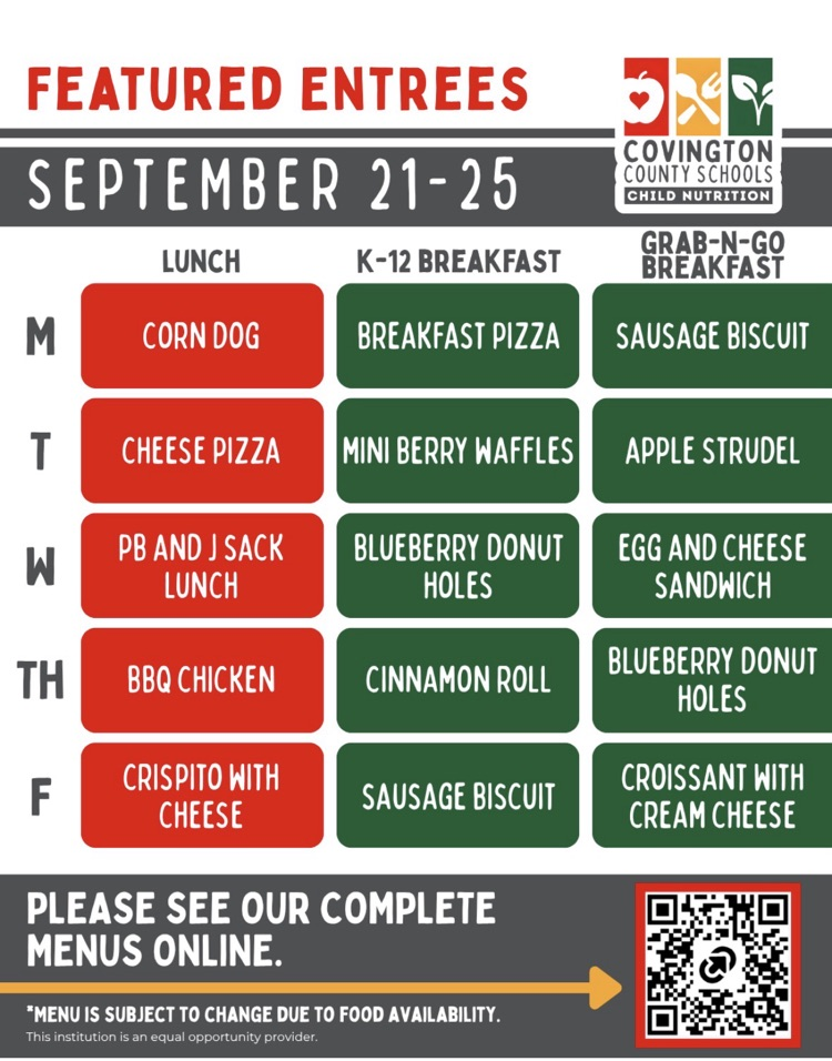 menus this week