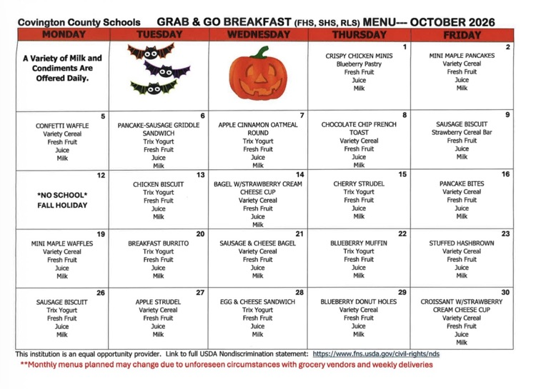 breakfast menu