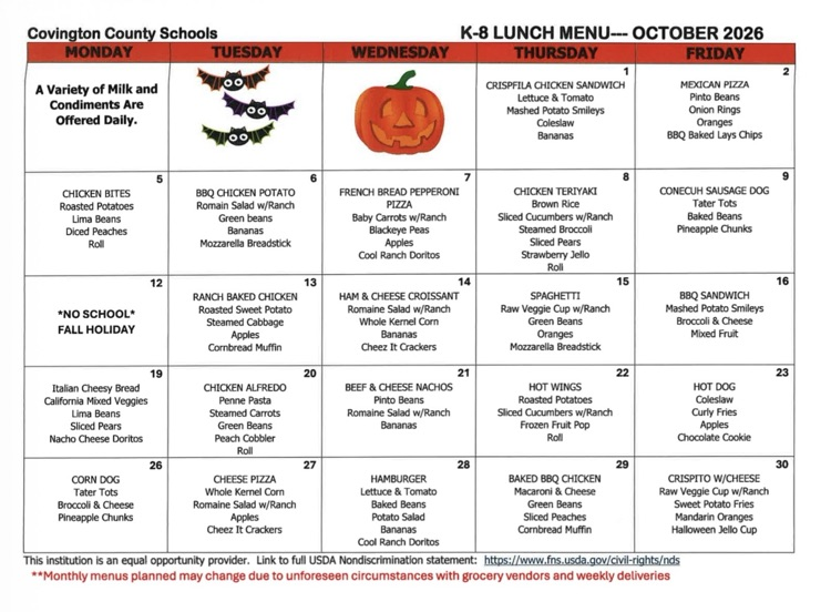lunch menu