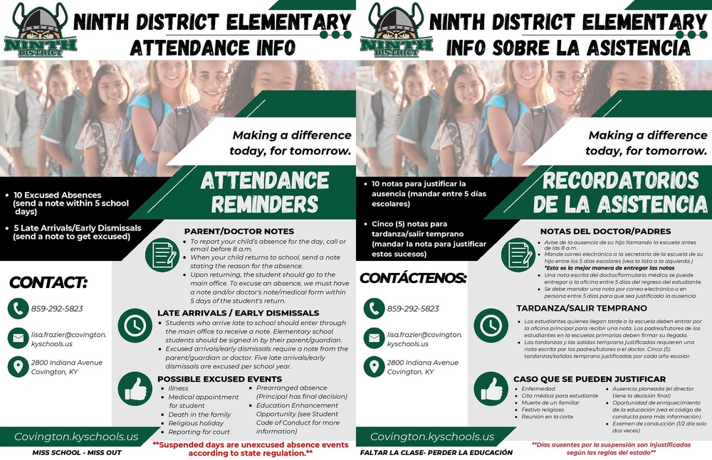 Ninth District Attendance Information