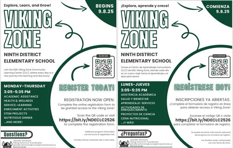 Viking Zone Flyer (English and Spanish)