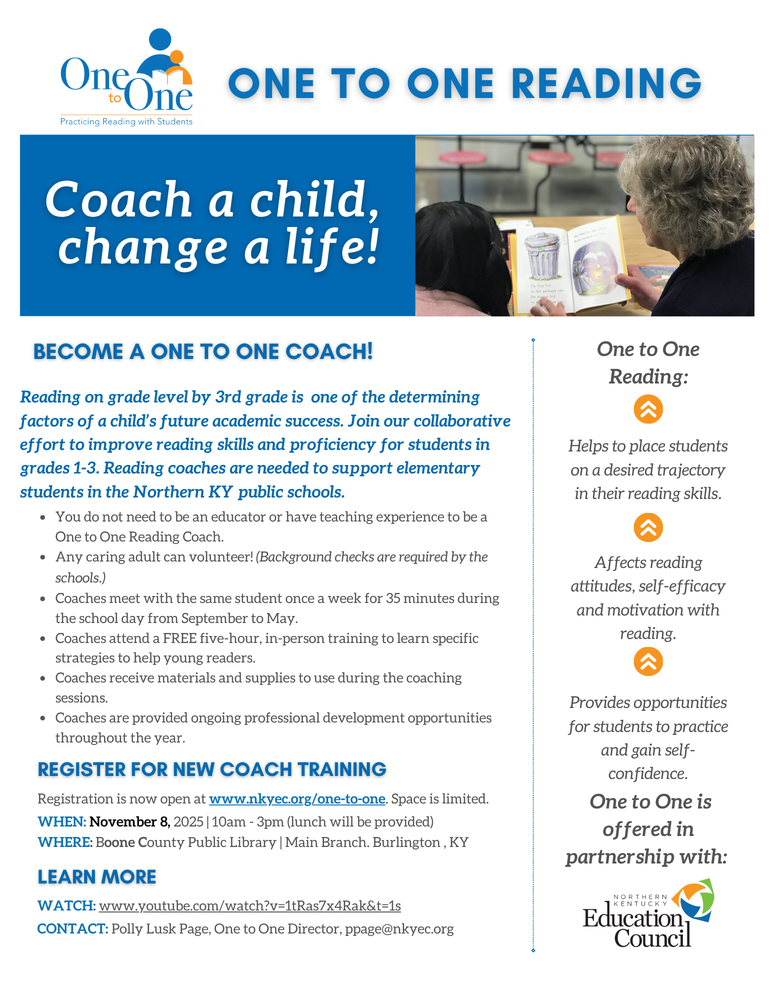 One to One Reading Information