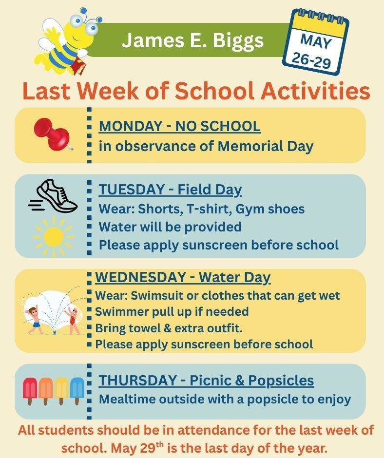 graphic of last week of school