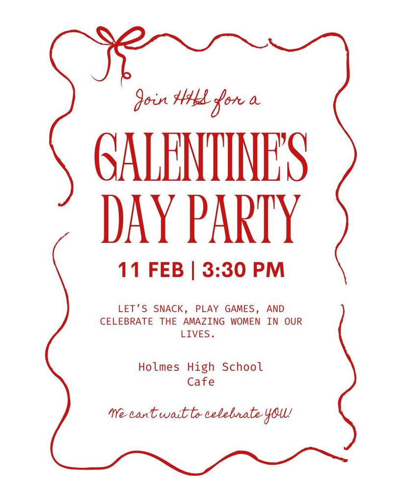 Holmes High School Galentine Day Party Flyer English Version