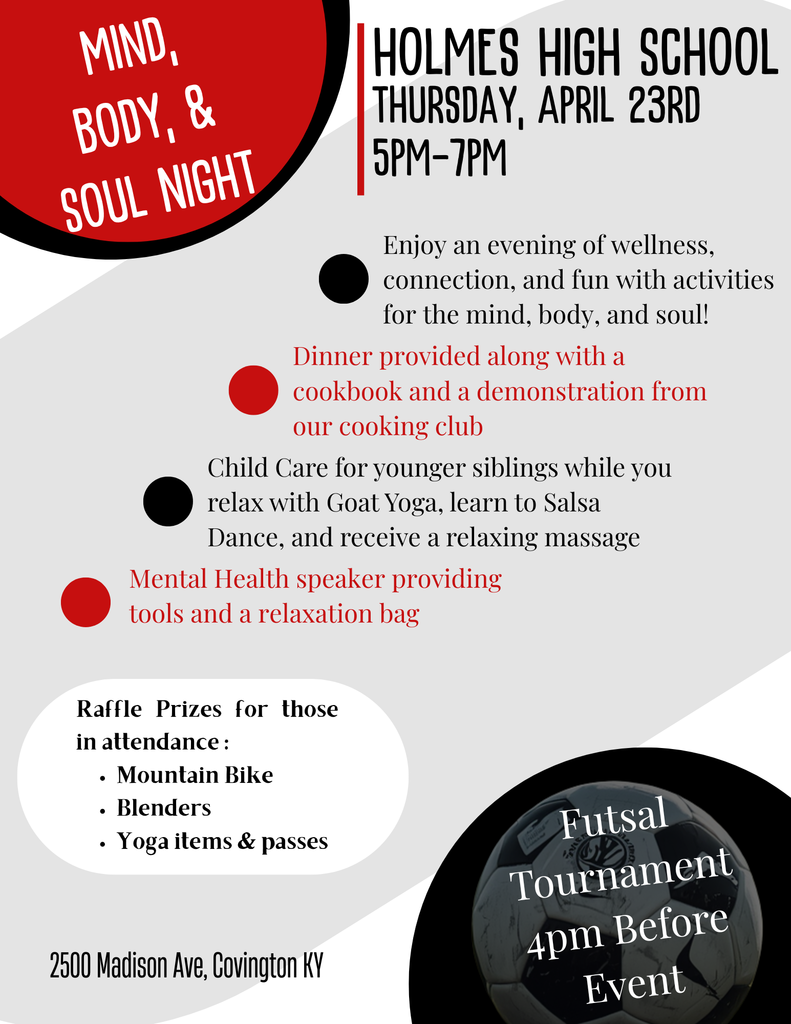 Holmes High School Health and Wellness Night flyer