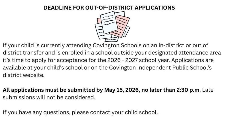 out of district application flyer