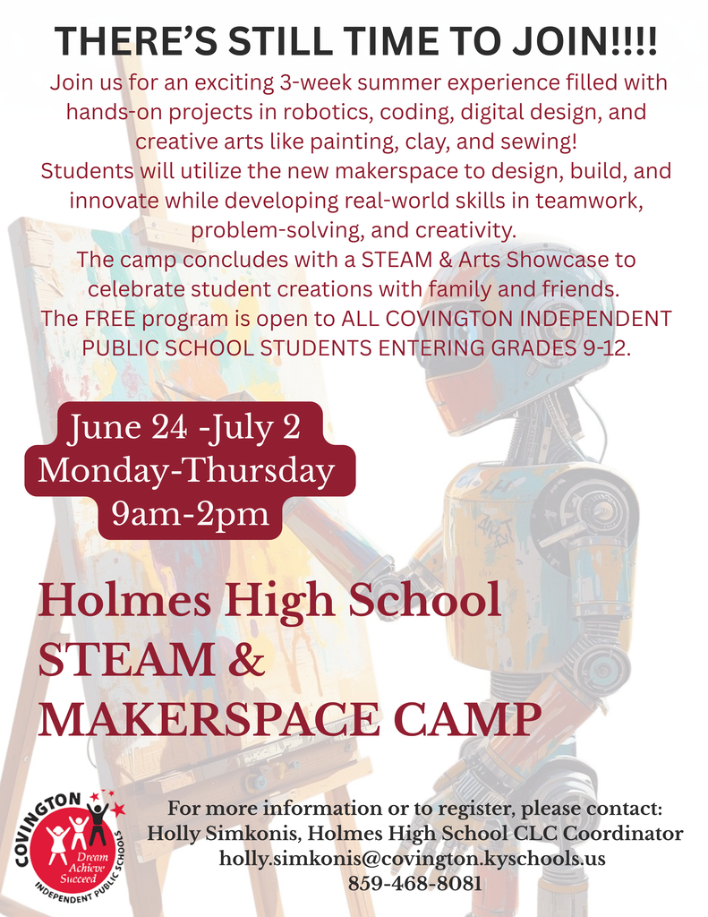 Camp Covington summer of 2026 Reminder Flyer