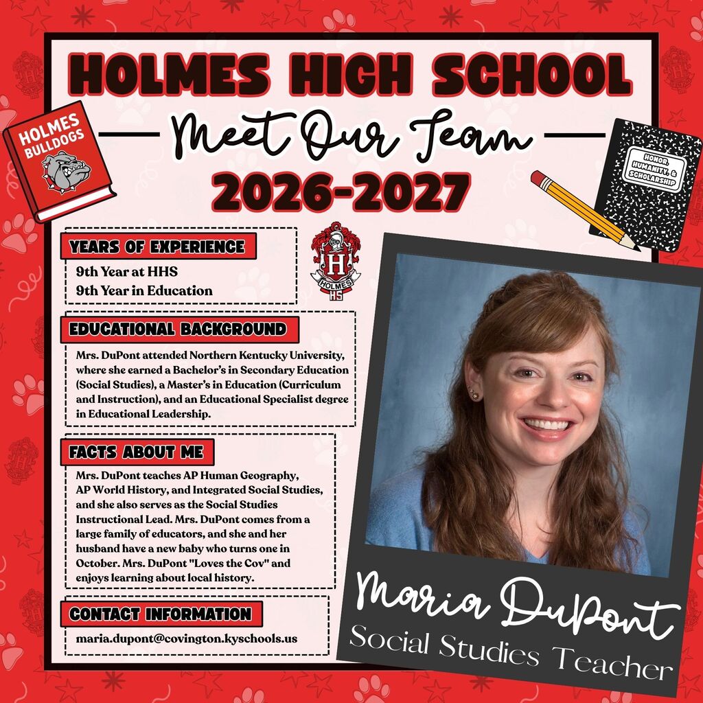 Meet Our Team Flyer 2026-2027 Maria DuPont