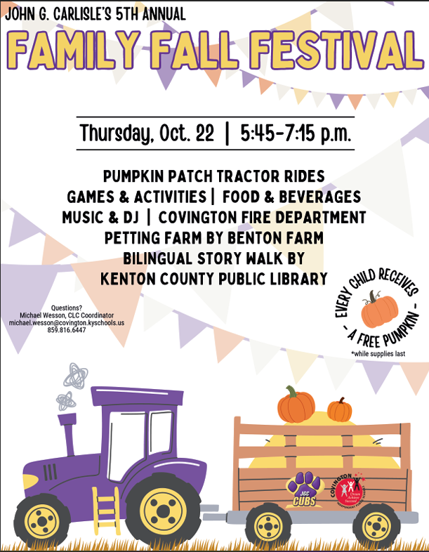 Fall Festival Thursday, October 22 at John G. Carlisle 