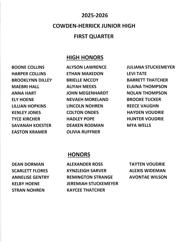 JH honors