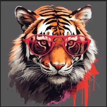 stylish tiger with sunnies