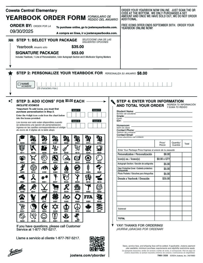 Yearbook Order Form!