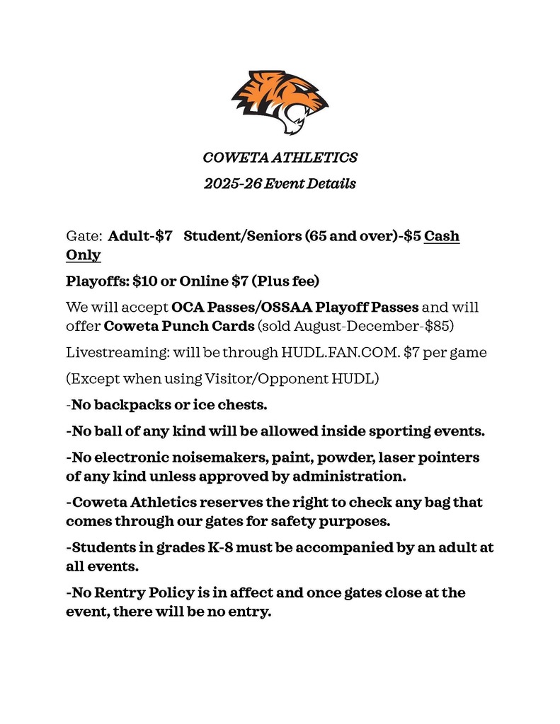 Guidelines for Sporting Events!