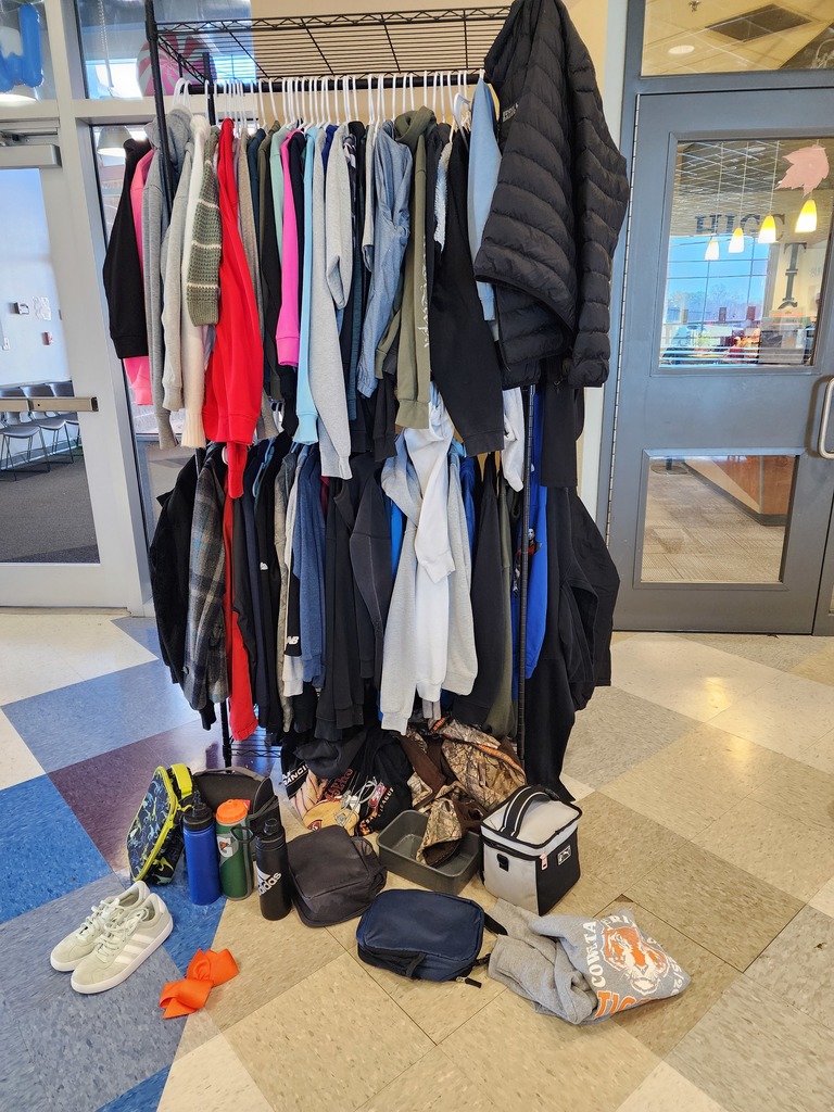 lost and found items on a cart