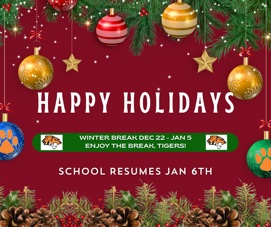 Happy holidays message on christmas themed background