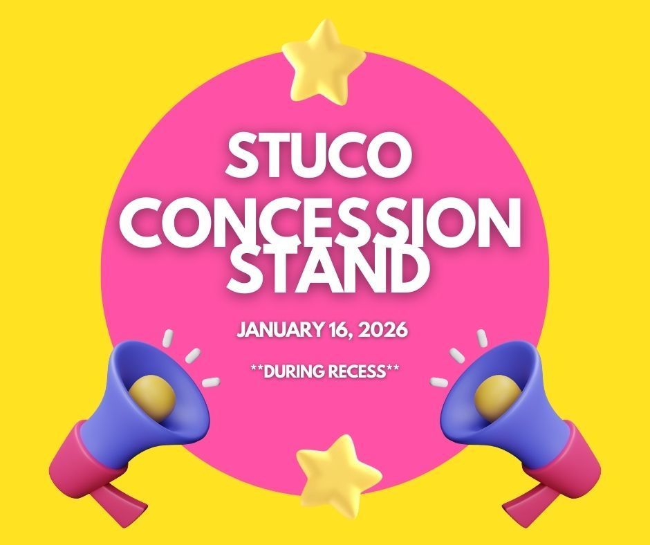 pink and blue bullhorn speakers on yellow background with a pink medallion that gives the above message