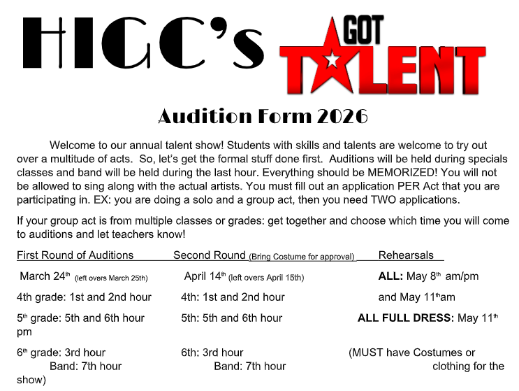 talent show info