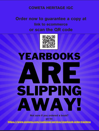 purple "yearbooks are slipping away" ad for yearbook sales