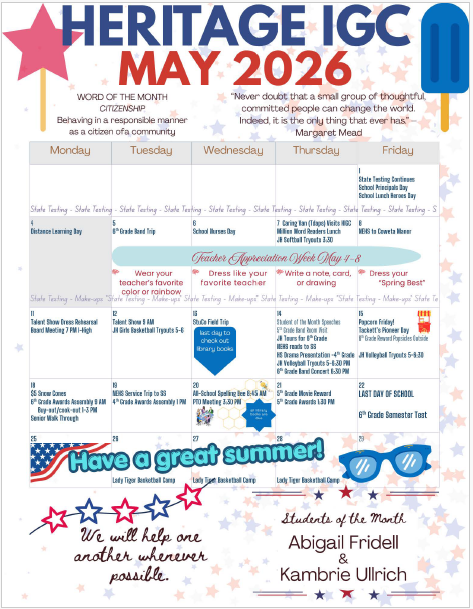 May calendar of events
